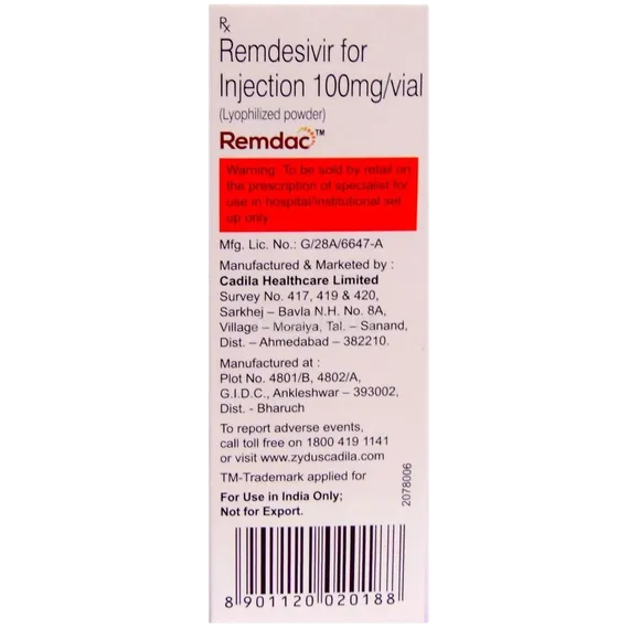 remdec 100mg vial injection 100 ml